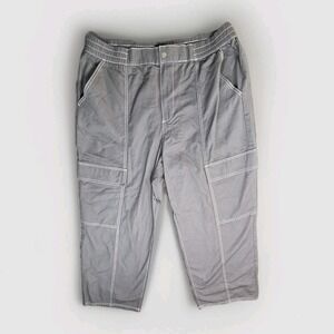 ASOS DESIGN Curve Womens Grey Contrast Stitch Cargo Pants Relaxed US 16 cotton